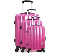 lpb luggage - set de 3 abs/pc alison 4 roues - fuchsia fuchsia G