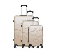luggage - set de 3 valises aelys 75 cm 4 roues - beige
