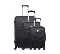 lpb luggage - set de 3 valises aelys 75 cm 4 roues - noir noir