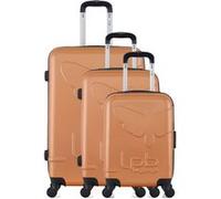 lpb luggage - set de 3 valises norine-a 70 cm 4 roues - orange orange
