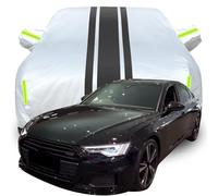 LPCQS Housse de Voiture Complète pour Audi A6 Sport 45 TFSI Quattro, Étanche/Anti-Rayures/Anti-UV Bâche de Voiture, Respirante Couverture,B-Silver-Black