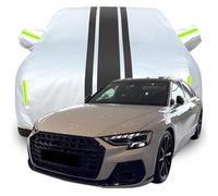 LPCQS Housse de Voiture Complète pour Audi A8 50 TDI Quattro, Étanche/Anti-Rayures/Anti-UV Bâche de Voiture, Respirante Couverture,B-Silver-Black