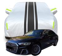 LPCQS Housse de Voiture Complète pour Audi A8L, Étanche/Anti-Rayures/Anti-UV Bâche de Voiture, Respirante Couverture,B-Silver-Black