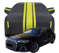 LPCQS Housse de Voiture Complète pour Audi A8L, Étanche/Anti-Rayures/Anti-UV Bâche de Voiture, Respirante Couverture,C-Black-Yellow