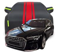 LPCQS Housse de Voiture Complète pour Audi S8, Étanche/Anti-Rayures/Anti-UV Bâche de Voiture, Respirante Couverture,A-Black-Red