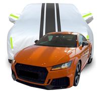 LPCQS Housse de Voiture Complète pour Audi TT RS Coupé, Étanche/Anti-Rayures/Anti-UV Bâche de Voiture, Respirante Couverture,B-Silver-Black
