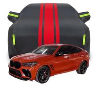 LPCQS Housse de Voiture Complète pour BMW X6M, Étanche/Anti-Rayures/Anti-UV Bâche de Voiture, Respirante Couverture,A-Black-Red