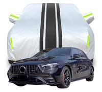 LPCQS Housse de Voiture Complète pour Mercedes-AMG A35, Étanche/Anti-Rayures/Anti-UV Bâche de Voiture, Respirante Couverture,B-Silver-Black