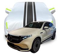 LPCQS Housse de Voiture Complète pour Mercedes-Benz EQC 400, Étanche/Anti-Rayures/Anti-UV Bâche de Voiture, Respirante Couverture,B-Silver-Black