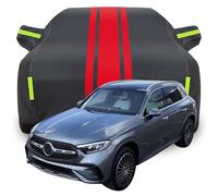 LPCQS Housse de Voiture Complète pour Mercedes-Benz GLC 300, Étanche/Anti-Rayures/Anti-UV Bâche de Voiture, Respirante Couverture,A-Black-Red
