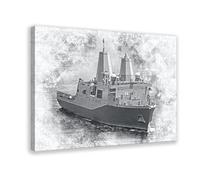 LPD Poster sur toile Motif navire de guerre 20 x 30 cm