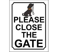 LPDCJF Panneau en étain « Please Close The Gate Dog in Lawn Garden Yard », panneau en métal « Close Gate behind you » en aluminium, panneau « Keep Gate Shut » - Décoration d'intérieur - Accessoires de