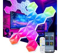 LPDISPLAY 10 Pack Smart Hexagon Light Panels, 55mm Side Length, with RGB-IC, Color Changing, Music Sync, Time Switch for Indoor Decor, Gaming Decor