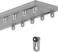 LPeMYbLi Rail de Plafond Double for Rideaux, Rail de Plafond Robuste et Silencieux, système de Rail Coulissant Fluide for séparation de pièce, Chambre, Douche(Gray,2.7m(8.6ft))