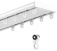 LPeMYbLi Rail de Plafond Double for Rideaux, Rail de Plafond Robuste et Silencieux, système de Rail Coulissant Fluide for séparation de pièce, Chambre, Douche(White,1m(3.3ft))