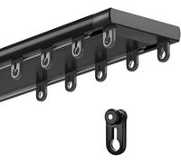 LPeMYbLi Rail de Plafond Double for Rideaux, Rail de Plafond Robuste et Silencieux, système de Rail Coulissant Fluide for séparation de pièce, Chambre, Douche(Black,1.5m(4.9ft))