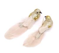 LPEPLL Lot de 2 Oiseaux Artificiels - Décoration Réaliste avec Plumes & Clips, Accessoire Jardin, Printemps, Fête & Mariage