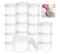 LPEPLL Lot de 20 Pots Alimentaires 160ML avec Couvercles Hermétiques, Contenants Plastique Réutilisables Sans BPA pour Yaourt, Sauces, Collations, Préparation de Repas, Déplacement