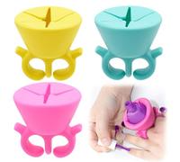 LPEPLL Porte bouteille de vernis à ongles, lot de 3 supports en silicone pour vernis à ongles, outil de collecte de déchets vinyle avec ventouse