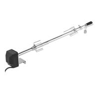 LPERTGFHU Brochette avec moteur 1000 mm - Kit de rôtissoire pour gaz et | Avec poids d'équilibrage, fourchettes à viande réglables, poignée en bakélite
