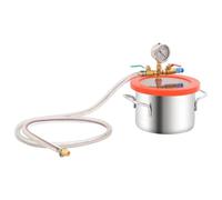 LPERTGFHU Chambre sous vide de 3,7 l en acier inoxydable avec couvercle en | Élimination de l'air, scellage sous vide, jauge de vide d'huile, diamètre 19 cm