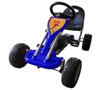 LPERTGFHU Gokart pour enfant avec chaîne et roue libre Bleu 89 x 52 x 51 cm | Axe pendulaire pour plus de stabilité, boîtier de chaîne de protection, marche avant et arrière