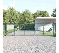 LPERTGFHU Portail de jardin en maille d'acier galvanisé, vert, 500 x 125 cm | Robuste et durable, verrouillable avec piquet, montage facile