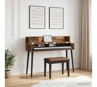 LPERTGFHU Table de studio en bois vieilli 110 x 40 x 19,5 cm | Peu encombrant, poste de travail stable, design moderne
