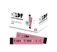 LPF LE PETIT FOURNISSEUR - 500 Tickets Vestiaire détachables en 3 Parties (3x19cm) - Perforation pour cintre - Papier Cartonné Épais 160g/m² - Numérotés 1-1000 - Fabriqué en France - Rose