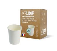 LPF LE PETIT FOURNISSEUR - Lot de 1000 Gobelets jetables en Carton Kraft 20-24cl - Recyclable - Gobelets café, thé, boissons chaudes et froides - Résistant à la chaleur - Couleur Blanc