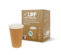 LPF LE PETIT FOURNISSEUR - Lot de 1000 Gobelets jetables en Carton Kraft 30-35cl - Recyclable - Gobelets café, thé, boissons chaudes et froides - Résistant à la chaleur - Couleur Brun