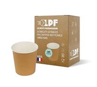 LPF LE PETIT FOURNISSEUR - Lot de 2000 Gobelets jetables en Carton Kraft 10-12cl - Recyclable et Biodégradable - Gobelets café, thé, boissons chaudes et froides - Résistant à la chaleur - Couleur Brun