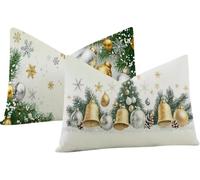 Lpfieonn Noël Lot de 2 Housse de Coussin 50x70cm en Velours, Fermeture Invisible et Imprimé Double Face. Blanc Housse Coussin Douce et Conf Ortable pour Canapé, Salon de Jardin & -5192