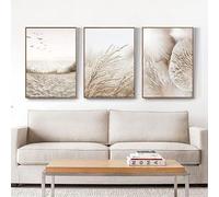 LPFNSF Affiche de décoration d'intérieur moderne de plante de roseau, paysage mural sans cadre (chambre à coucher, salon, bureau, style 7,60 x 90 cm x 3)