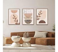 LPFNSF Peinture sur toile abstraite moderne, art bohème à la maison fond décoration murale affiche, plante fleur imprimée, sans cadre (style 4,30 x 40 cm x 3)