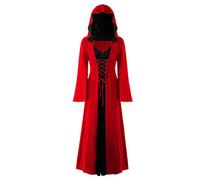 LPFNSF Robe de sorcière vintage - Costume de vampire de Noël pour femme - Grande taille - Costume de renaissance - Robe médiévale pour femme (E, 3XL)