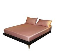 LPHFDCS Drap De Lit en Soie Ice Drap Housse Imitation Soie de mûrier en Stretch 25CM Couvre-Matelas en Soie véritable Taille draps de lit Drap Soie(Pink,180x200x25cm)