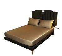 LPHFDCS Drap De Lit en Soie Ice Drap Housse Imitation Soie de mûrier en Stretch 25CM Couvre-Matelas en Soie véritable Taille draps de lit Drap Soie(Khaki,140x190x25cm)