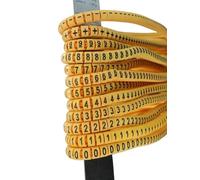 LPHFDCS Etiquette Cable Lot de 120/600 marqueurs de câbles Jaunes EC-0/1/2/3/5/8 0,5 0,75 1 1,5 2,5 4 6 8 10 12 16 25 35 mm2 for Tubes de diamètre de Fil Tube De Marquage De CâBle(0.5mm2 600pcs)