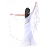 LPHFDCS Foulards De Danse 1 Voile de Danse du Ventre en Mousseline de Soie for Femme, Costume de Danse, châle en Mousseline de Soie, 250 x 120 cm Foulard De Danse Orientale(White)