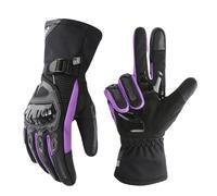 LPHFDCS Gants Moto Homologué Gants de Moto Chauds d'hiver, Coupe-Vent imperméables for Femmes, Gants d'équitation Roses for Motocross, Guantes Gants Moto(Purple,M)