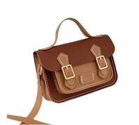 LPHFDCS Sac à Main DIY Sac Cambridge en Cuir Fait Main à Coudre for Femme, Sac à bandoulière, kit Semi-Fini Artisanal, Bleu, Rouge, Noir, Vert, Marron Sac DIY Faits à La Main(Brown(18x12x7cm))