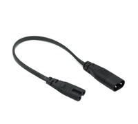 LPIQSPLK 1 pièce IEC 320 2 Broches C7 3 X Femelle à C8 mâle Droite vers Le Bas coudé rallonge ca câble d'alimentation Adaptateur convertisseur(30cm)