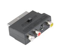 LPIQSPLK Adaptateur péritel 21 Broches, Bloc AV vers 3 RCA Phono Composite s-vidéo avec Interrupteur entrée/Sortie, Adaptateur for enregistreur vidéo DVD, projecteur TV, 1 pièce(Scart Adapter)
