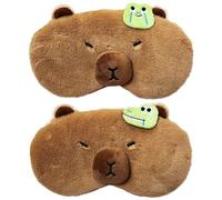 Lpitoy 2 Pièces Masque pour Les Yeux pour Dormir Mignon Capybara Cache-Yeux en Peluche Masque De Sommeil Dessin Animé Animal Cache-Yeux Cache-Yeux De pour Adultes Enfants