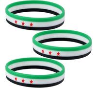 Lpitoy 3 Pièces Bracelet en Silicone Drapeau Syrie Bracelets en Caoutchouc Drapeau Syrien Bracelet De Sport Bracelet pour Femmes Hommes Sports Activités De Plein Air