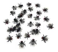 Lpitoy 30 Pièces De Fausses Mouches en Plastique, Fausses Mouches, Jouets D'insectes Simulés, Petites Mouches Réalistes pour Blague, Poisson D'avril, Fournitures De Fête d'halloween