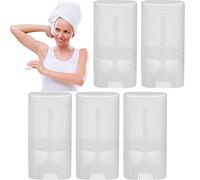 Lpitoy 5 Pièces Contenants De Déodorant Vides Contenants De Déodorant De Tubes De Déodorant Rechargeables Tubes De Baume À Lèvres Ovales pour Déodorant De Baume À Lèvres