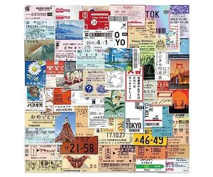 Lpitoy 60pcs Japonais Style De Ticket De Ticket Style Autocollant Papeterie De Voyage
