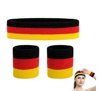 Lpitoy Allemagne Sport Bandeau Bracelet Ensemble Fitness Course Cyclisme Bandeau De Sueur Unisexe Élastique Respirant Yoga Bandeau De